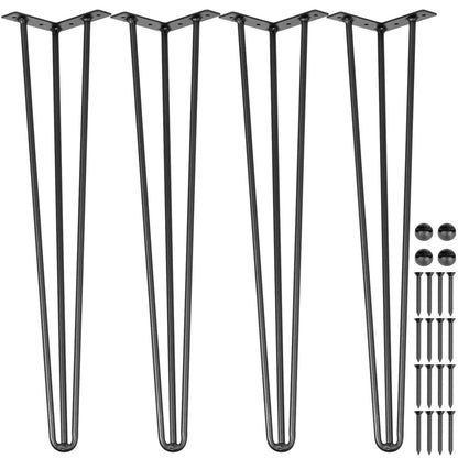 VEVOR Hairpin Table Legs 28 inch, Set of 4 DIY Desk Table Legs 3 Rods Heavy Duty