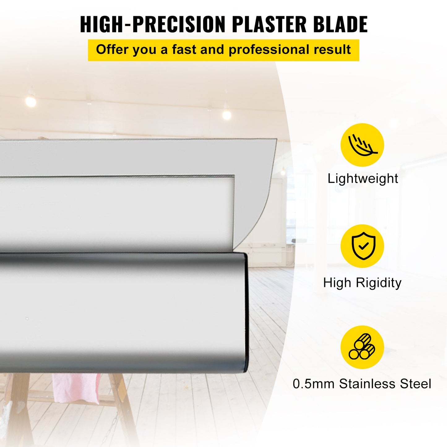 VEVOR Skimming Blade,40 inch Smoothing Knife, European Stainless Steel Construction Knife, Aluminum Blade Profile Smoothing Knockdown Spatula for Gyprock/Drywall/Wall-Board