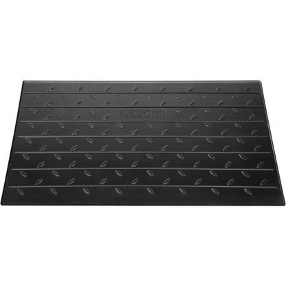 VEVOR Rubber Threshold Ramp, 4" Rise Threshold Ramp Doorway, 3 Channels Cord Cover Rubber Solid Threshold Ramp, Rubber Angled Entry Rated 2200 Lbs Load Capacity for Wheelchair and Scooter