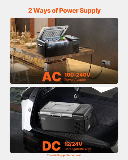 VEVOR Portable Car Refrigerator Freezer Compressor 20L Single Zone for Car Home