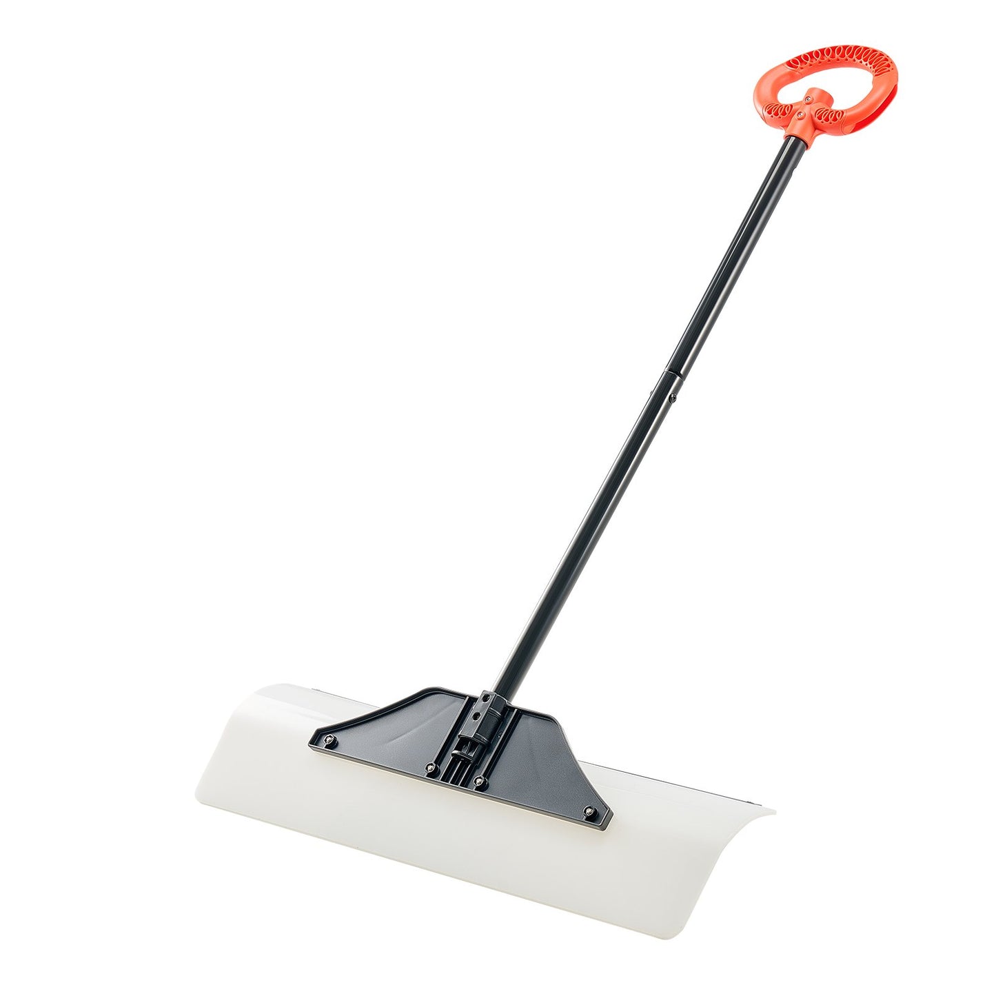 VEVOR Snow Pusher Shovel, 76.2 cm Outdoor Snowplow Shovel with Ergonomic Grip, HDPE Plastic Blade, Winter Shovels with Segmented Handle, Metal Edged Strip, Portable Snow Removal Tool for Driveway