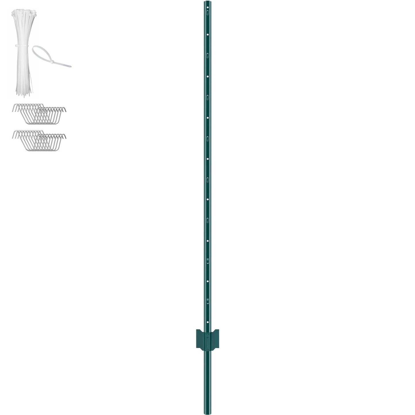 VEVOR 5 Feet Fence Post 10 Pack T-Post Heavy Duty Metal Fence Posts Green