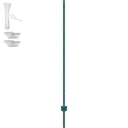 VEVOR 6 Feet Fence Post 6 Pack T-Post Heavy Duty Metal Fence Posts Green