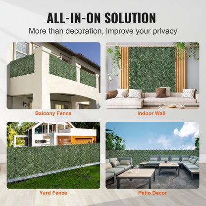 VEVOR Ivy Privacy Fence, 1500 x 2490 mm Artificial Green Wall Screen, Greenery Ivy Fence with Strengthened Joint, Faux Hedges Vine Leaf Decoration for Outdoor Garden, Yard, Patio Decor
