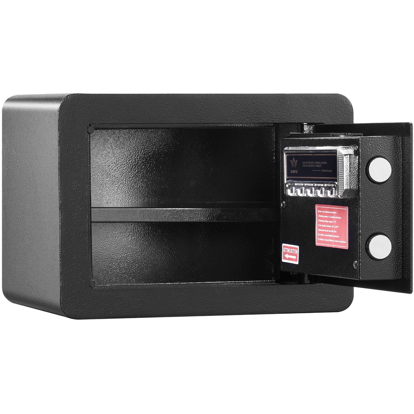 VEVOR Safe, 0.5 Cubic Feet Home Safe, Steel Security Safe with Digital Keypad and 2 Keys, Wall-Mounted Cabinet Safe Protect Cash, Gold, Jewelry, Documents for Home, Hotel, 350 x 250 x 250 mm