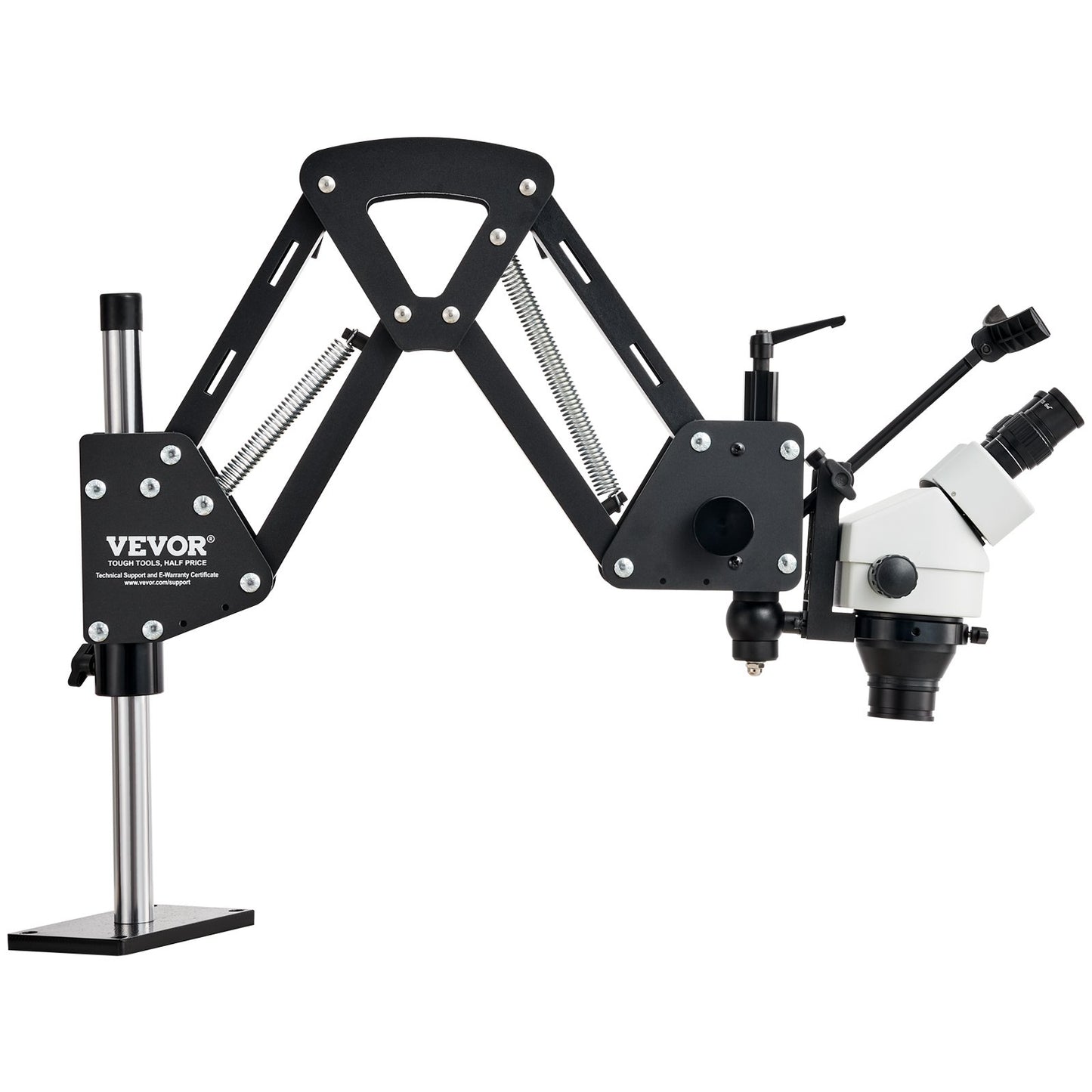 VEVOR Multi-Directional Microscope with Spring Bracket, 7X-45X Magnification Jewelry Microscope, Micro Jewelry Inlaid Stand with Integrated USB Ring LED Light, Jewelers Microscope for Jewelry Inlay