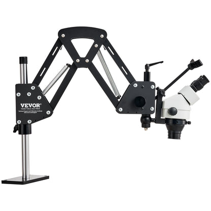 VEVOR Multi-Directional Microscope with Spring Bracket, 7X-45X Magnification Jewelry Microscope, Micro Jewelry Inlaid Stand with Integrated USB Ring LED Light, Jewelers Microscope for Jewelry Inlay