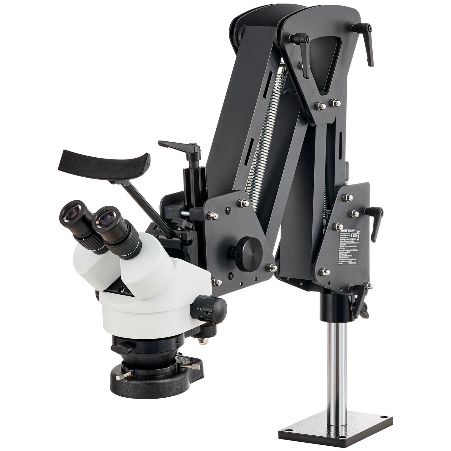 VEVOR Multi-Directional Microscope with Spring Bracket, 7X-45X Magnification Jewelry Microscope, Micro Jewelry Inlaid Stand with Integrated USB Ring LED Light, Jewelers Microscope for Jewelry Inlay