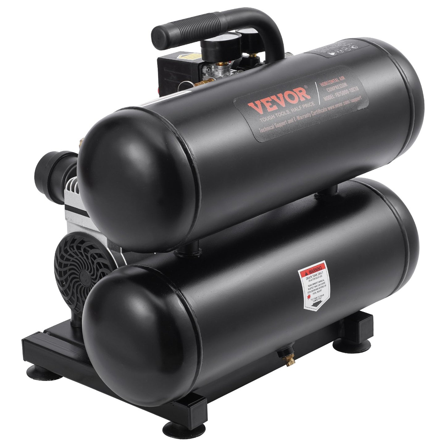 VEVOR Air Compressor Compact Portable Oil Free Compressor 18L 90 PSI