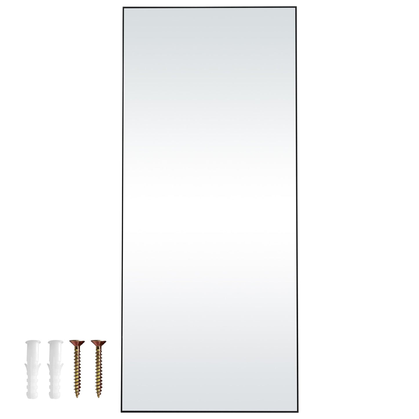 VEVOR Full Length Mirror, 1800x785 mm, Extra Large Standing Hanging or Leaning Rectangle Floor Mirror with Tempered Glass Aluminum Alloy Frame, Full Body Dressing Mirror for Living Room Bedroom, Black