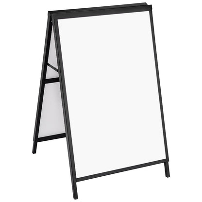 VEVOR A Frame Sidewalk Sign, 61x91cm Heavy Duty Slide-in Signboard Holder, Double-Sided Folding Sandwich Board Signs, Steel Pavement Sign Poster for Outdoor Business Street Advertising (Frame only)
