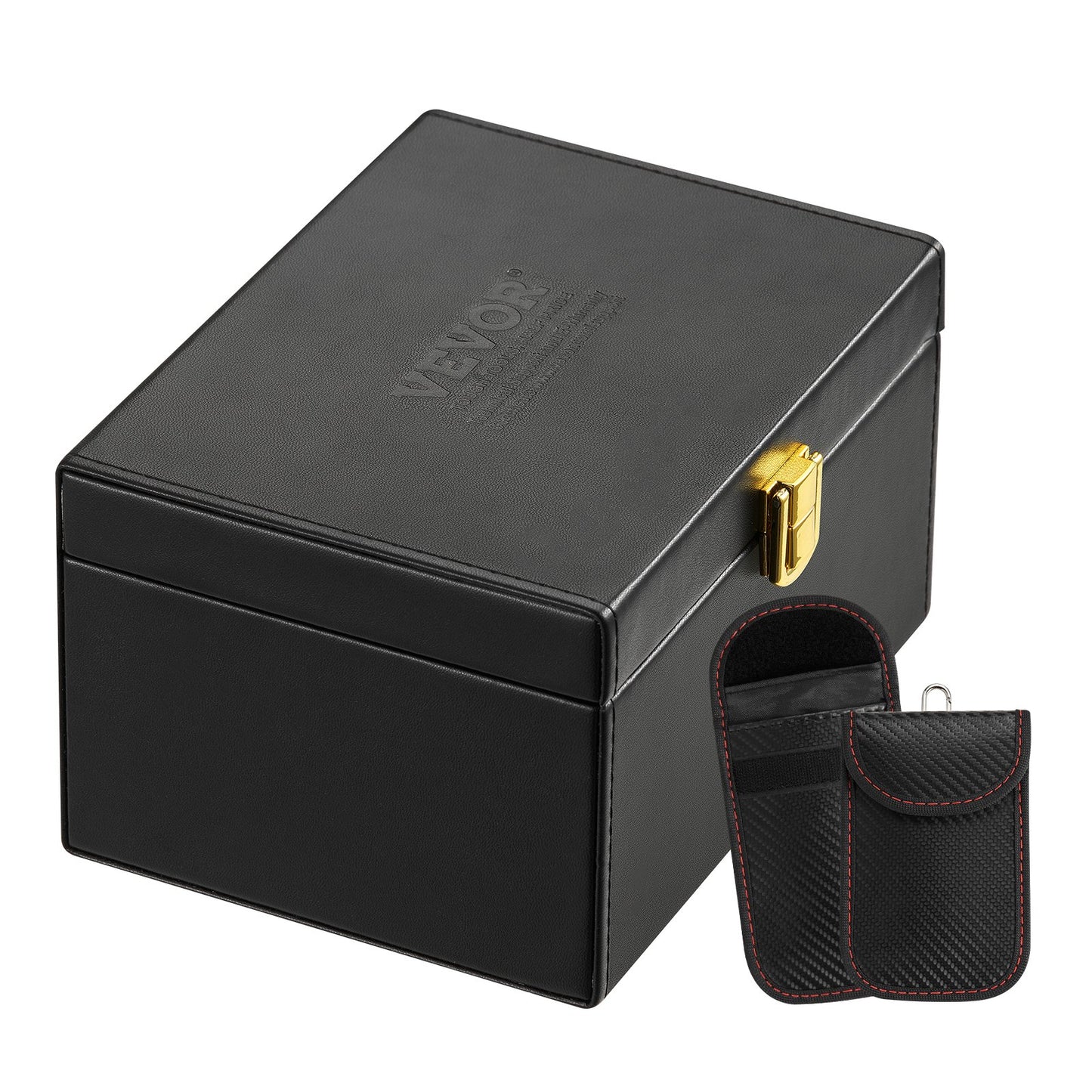 VEVOR Faraday Box Signal Blocking Holder for 5~8 Car Keys with 2 Key Bags Black