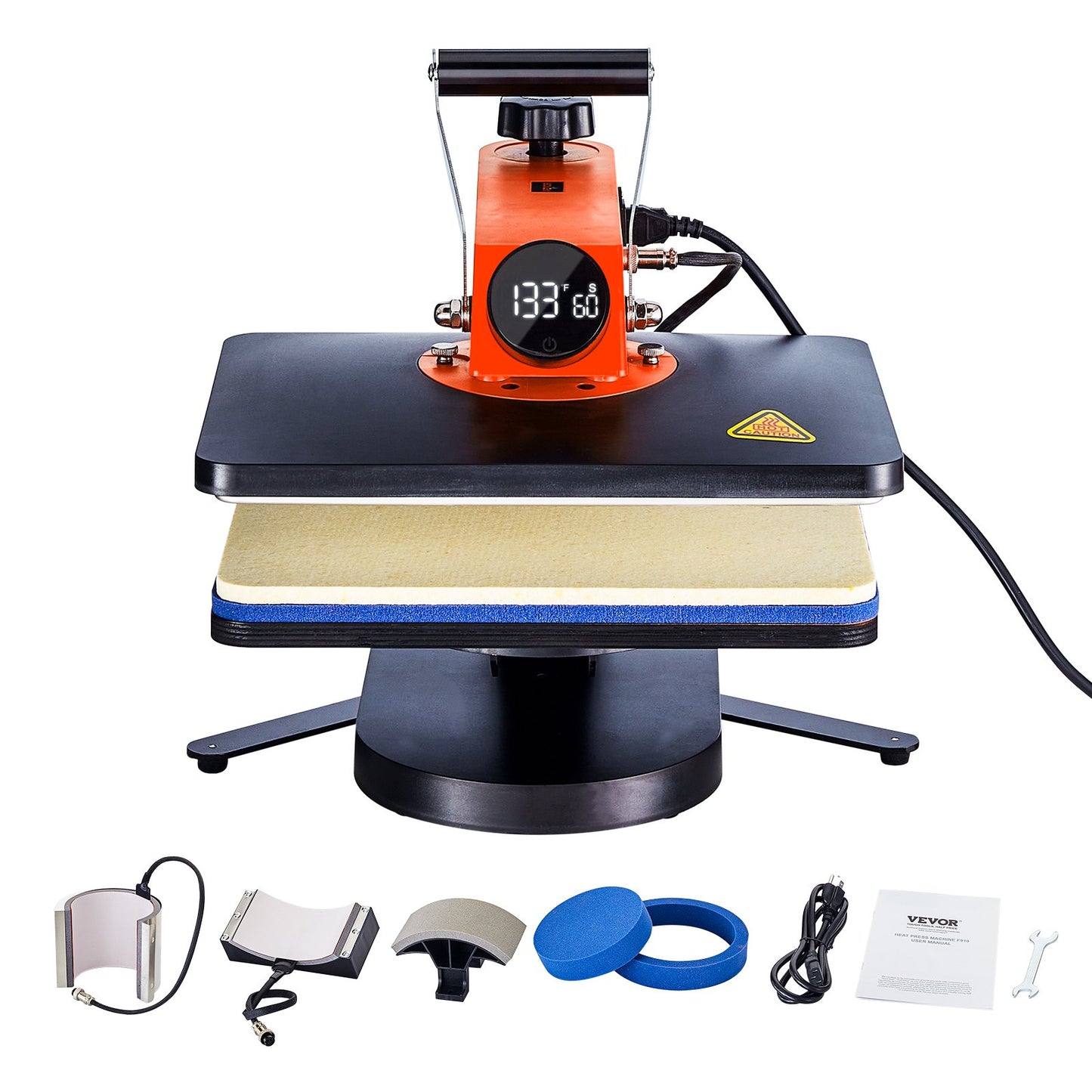 VEVOR Heat Press Machine 12x15in 5in1 Sublimation Transfer T-shirt Plate Mug Cup