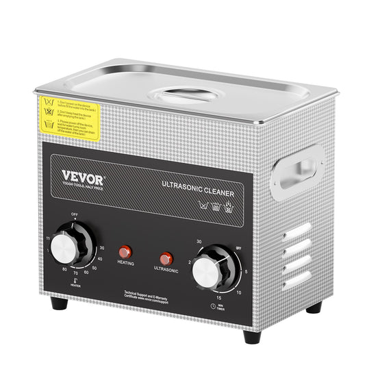 VEVOR 3L Ultrasonic Cleaner with Heater Timer & Basket, Professional Digital Sonic Cavitation Machine, 120W Cleaning Machine for Watch Instruments, Glasses, Coin, Metal Parts, Tool