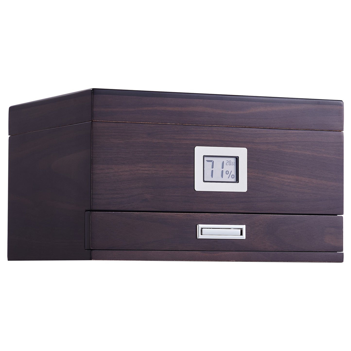 VEVOR 50 Cigar Humidor Glasstop Cedar Cigar Box Humidifier & Hygrometer & Drawer