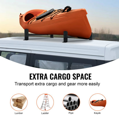 VEVOR 2 Bars Van Roof Ladder Rack 500 LBS Adjustable 35.8" to 57.5" Alloy Steel