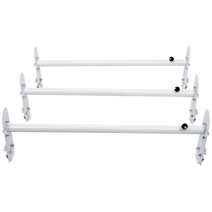 VEVOR Van Roof Ladder Rack, 3 Bars Alloy Steel Roof Racks, 750 LBS Capacity Rain-Gutter Roof Rack, Adjustable Length 40.2" to 74.8", Van Ladder Rack Compatible with Chevrolet Express, GMC Savana, etc