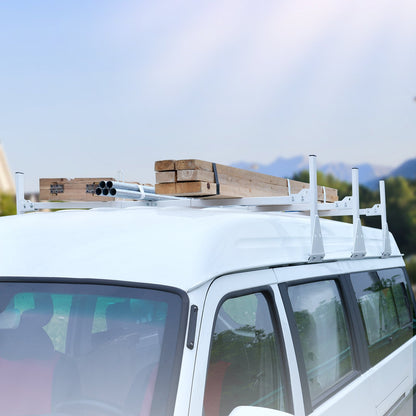 VEVOR 3-Bar Van Roof Ladder Rack Adjustable 56.3"-61.4" for Full-Size Vans