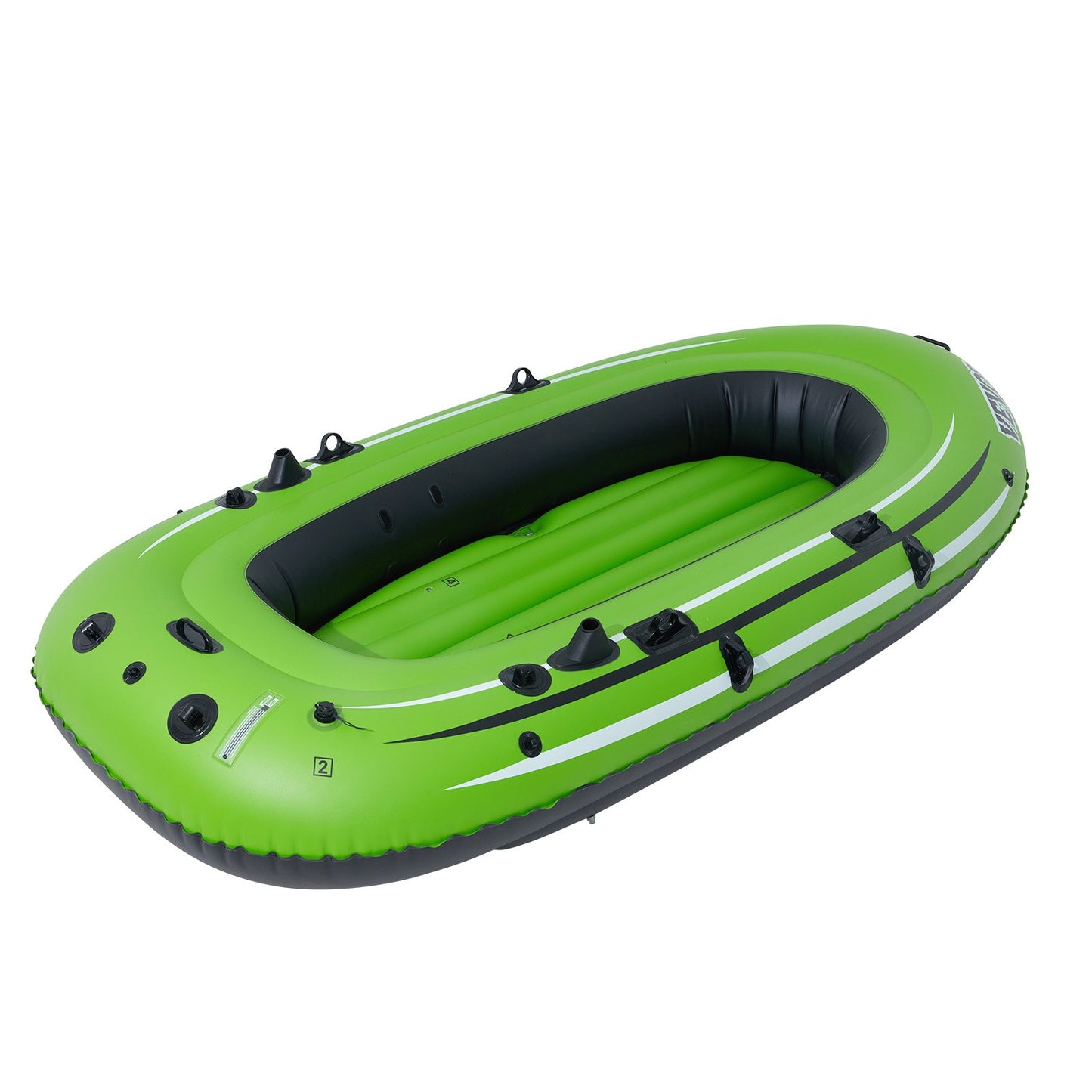 VEVOR Inflatable Boat, 5-Person Inflatable Fishing Boat, PVC Portable Boat Raft Kayak, 1158 mm Aluminum Oars, High-Output Pump, Fishing Rod Holders, and 2 Seats, 1100 lb Capacity for Adults, Kids
