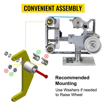 VEVOR Belt Grinder 2" x 72" Wheel Set, Belt Knife Grinder Wheel Set, Aluminum Belt Grinder Wheel Crowned for Knife Grinder with 4" Drive Wheel (0.94" Bore), 3" Tracking Wheel and 2 x 2" Idler Wheels