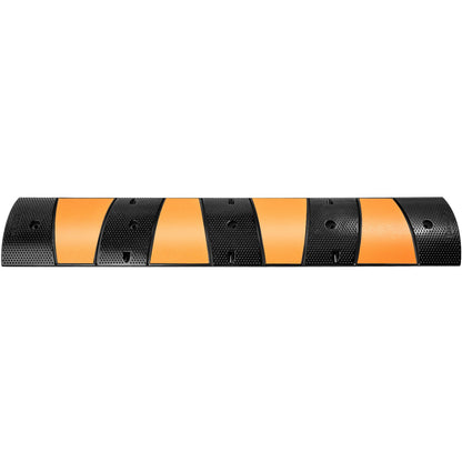 VEVOR Rubber Speed Bump, 1 Pack 2 Channel Speed Bump Hump, 72.8\" Long Modular Speed Bump Rated 22000 LBS Load Capacity, 72.8 x 12.2 x 2.2 Garage Speed Bump for Asphalt Concrete Gravel Driveway-6 FT