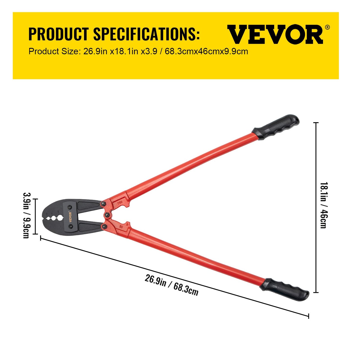 762mm/30" Hand Swager, Swaging Tool for 5/32", 1/4" and 5/16" Aluminum/Copper Sleeves