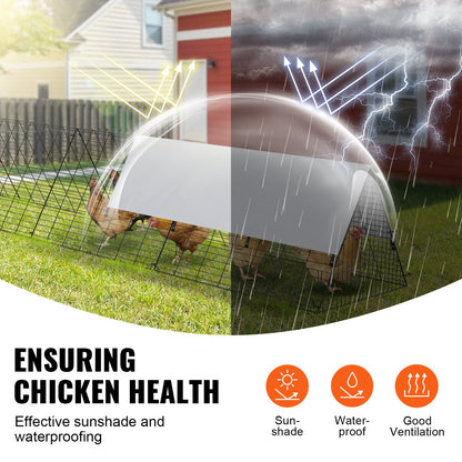 VEVOR Chicken Tunnels, 729 x 200 x 61.5cm(LxWxH) Chicken Tunnels for Yard, Portable Chicken Tunnels for Outside with Corner Frames, 2 Sets, Suitable for Chickens, Ducks, Rabbits