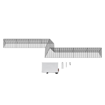 VEVOR Chicken Tunnels, 729 x 200 x 61.5cm(LxWxH) Chicken Tunnels for Yard, Portable Chicken Tunnels for Outside with Corner Frames, 2 Sets, Suitable for Chickens, Ducks, Rabbits
