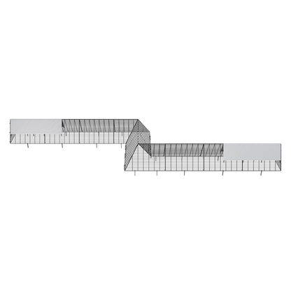 VEVOR Chicken Tunnels, 729 x 200 x 61.5cm(LxWxH) Chicken Tunnels for Yard, Portable Chicken Tunnels for Outside with Corner Frames, 2 Sets, Suitable for Chickens, Ducks, Rabbits