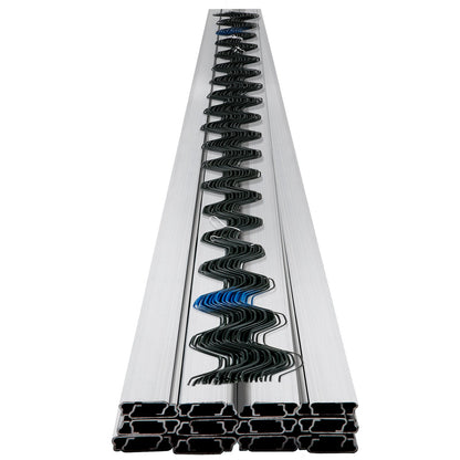 VEVOR Spring Wire and Lock Channel, 2m Spring Lock & U-Channel Bundle for Greenhouse, 50 Packs PE Coated Spring Wire & Aluminum Alloy Channel, Plastic Poly Film or Shade Cloth Attachment with Scre