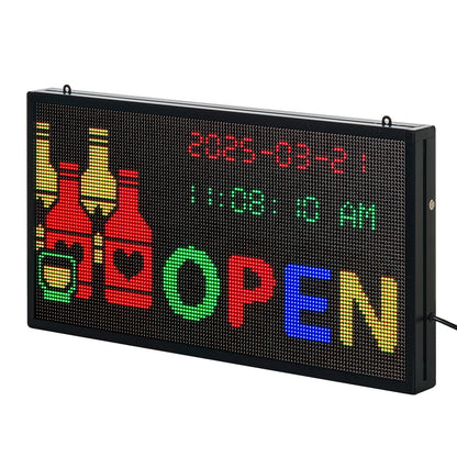 VEVOR 27x14in Programmable LED Sign Digital Scrolling Display Board P5 Fullcolor