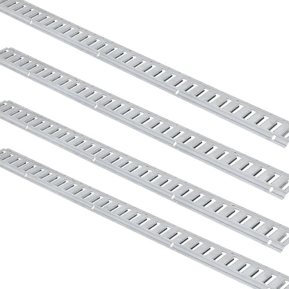 VEVOR E Track Tie-Down Rail Kit, 24PCS 1524 mm E-Tracks Set Includes 8 Steel Rails & 8 O-Rings & 8 Tie-Offs with D-Ring, Versatile Trailer Securing Accessories for Cargo Motorcycles Bikes, 816 kg Load