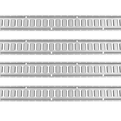 VEVOR E Track Tie-Down Rail Kit, 24PCS 1524 mm E-Tracks Set Includes 8 Steel Rails & 8 O-Rings & 8 Tie-Offs with D-Ring, Versatile Trailer Securing Accessories for Cargo Motorcycles Bikes, 816 kg Load
