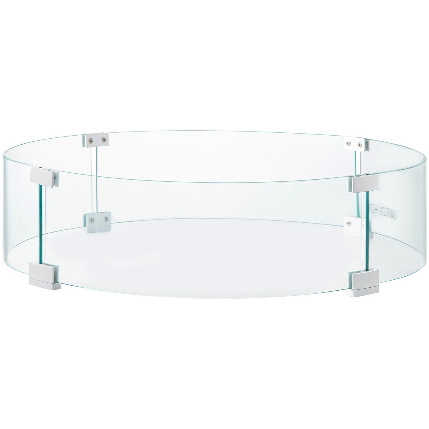 VEVOR Fire Pit Wind Guard, Glass Flame Guard, Round Glass Shield, 1/4-Inch Thick Fire Table, Clear Tempered Glass Flame Guard, Aluminum Alloy Feet for Propane, Gas, Outdoor (23 x 23 x 6 Inch)