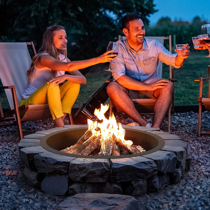 VEVOR Fire Pit Ring Round Inner Steel Liner DIY Campfire Firepit