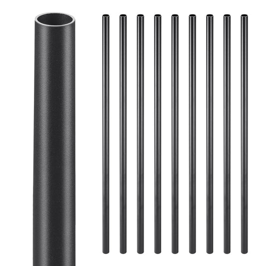VEVOR Staircase Balusters 101 Pack, 660 mm Aluminum Stair Balusters, 19 mm Water-Proof Round Metal Spindle Railing, Hollow Deck Railing with Rail Caps & Screws for Stairs, Porch, Patio, Matte Black