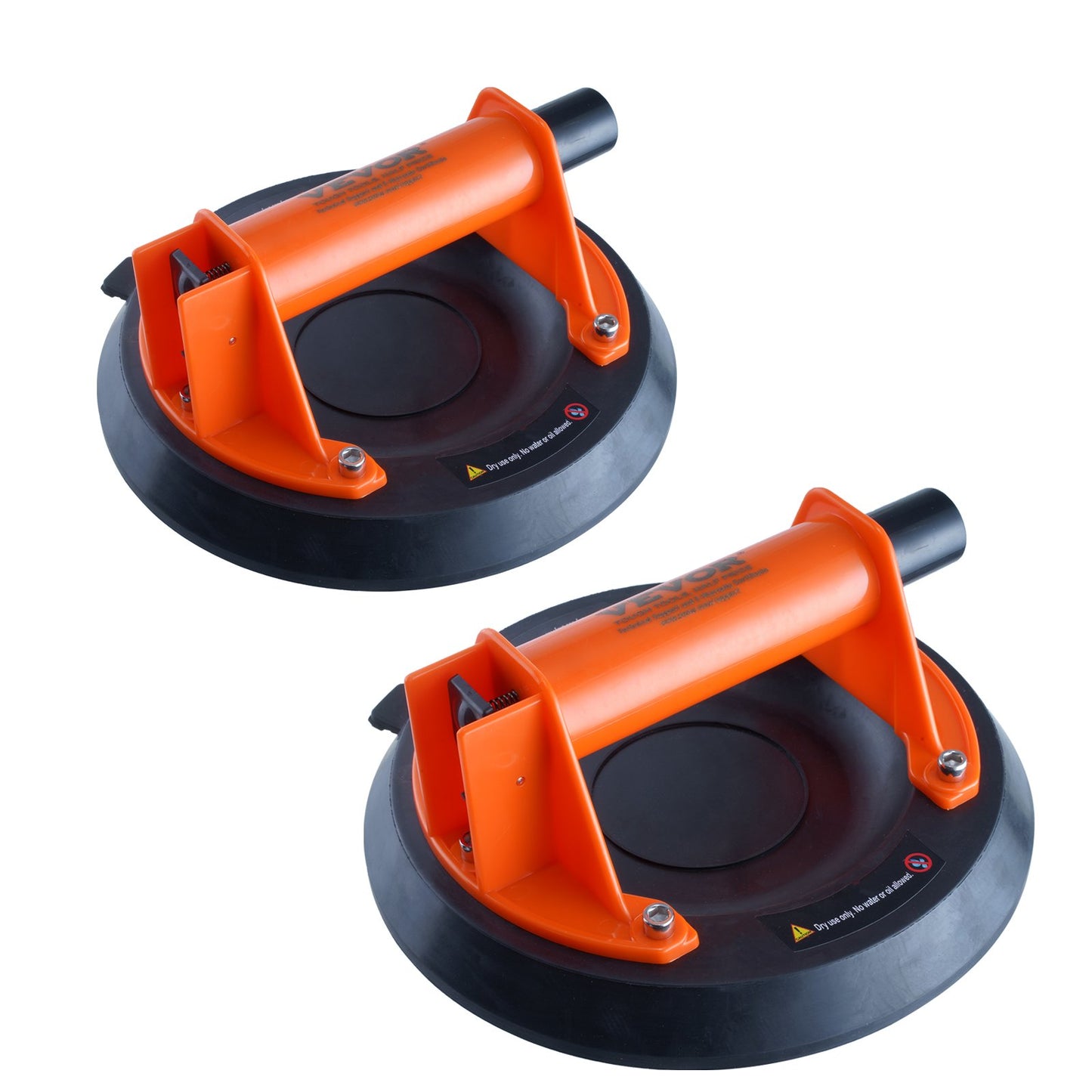 VEVOR Glass Suction Cup, 203 mm 2 Pack 278 kg Capacity, Vacuum Suction Cup with ABS Handle and Carry Box, Heavy Duty Industrial Suction Cup Lifter Tool for Glass, Granite, Tile, Metal, Wood Lifting