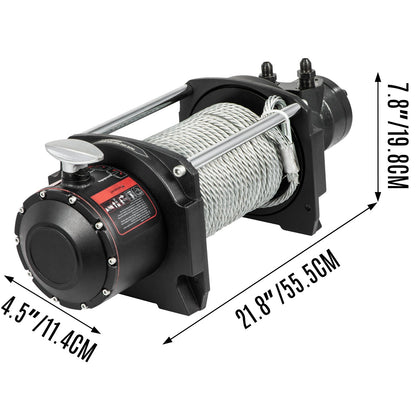 VEVOR Industrial Hydraulic Winch 4535kg, Hydraulic Anchor Winch with 24m Strong Steel Cable, Hydraulic Drive Winch Adapter Kit, Utility Winch with Mechanical Lock for Tacoma Yukon Hummer, etc.