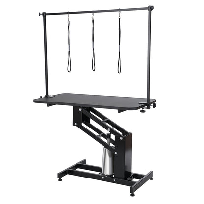 VEVOR 109cm Hydraulic Pet Grooming Table, Heavy Duty Dog Grooming Arm for Medium/ Small Dogs, Height Adjustable Dog Grooming Station, Anti Slip Tabletop /Dog Grooming Station, Max Bearing 182kg