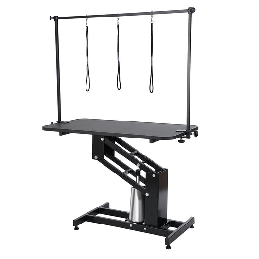 VEVOR 109cm Hydraulic Pet Grooming Table, Heavy Duty Dog Grooming Arm for Medium/ Small Dogs, Height Adjustable Dog Grooming Station, Anti Slip Tabletop /Dog Grooming Station, Max Bearing 182kg