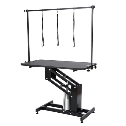 VEVOR 109cm Hydraulic Pet Grooming Table, Heavy Duty Dog Grooming Arm for Medium/ Small Dogs, Height Adjustable Dog Grooming Station, Anti Slip Tabletop /Dog Grooming Station, Max Bearing 182kg
