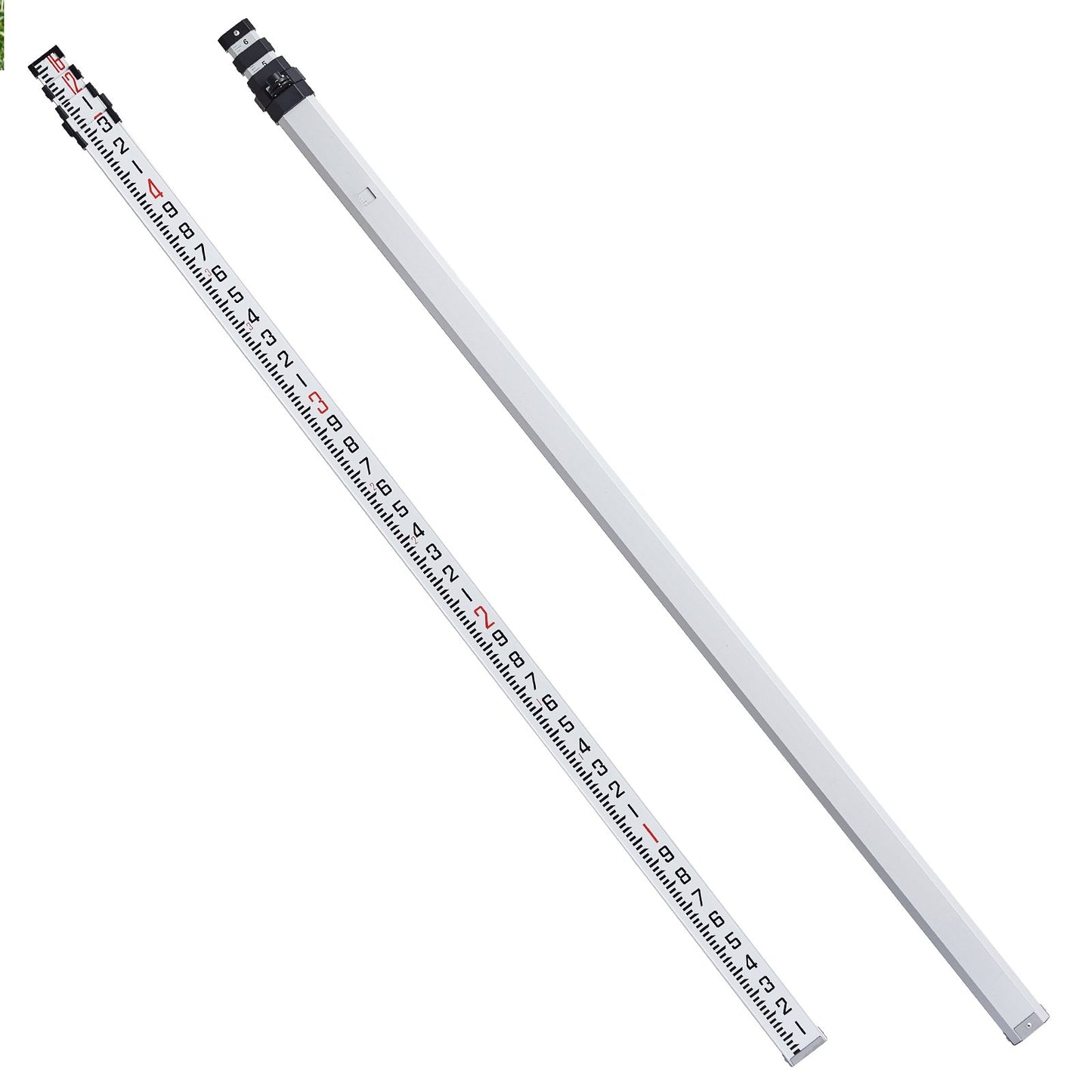 VEVOR Measuring Rod 16-Feet/10ths 4 Sections Telescopic Grade Rod 1/10ft w/ Bag