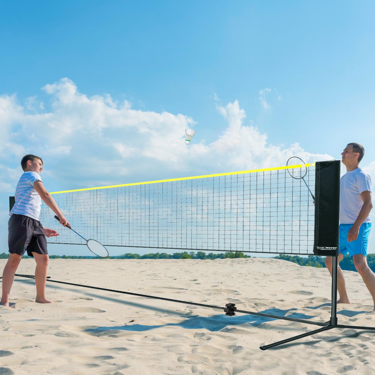 VEVOR 20ft Badminton Net Set Outdoor Portable Volleyball Pickleball Tennis Net