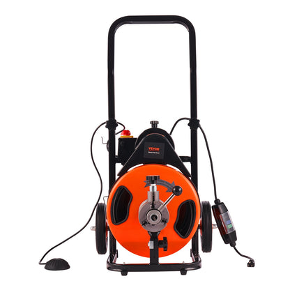 VEVOR Drain Cleaner Machine Electric Drain Auger 100 FT x 3/8 In Auto Feed