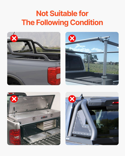 VEVOR Tri-Fold Truck Bed Tonneau Cover, Compatible with 2019-2024 Chevy Silverado GMC Sierra 1500 (NOT FIT 19-24 Classic) 1775 mm Bed, Fit 1775 x 1608 mm Inside Bed, 181.4 kg Load Capacity, Black