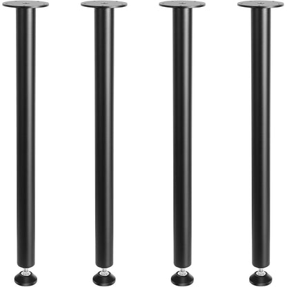 VEVOR 711.2MM Adjustable Desk Legs, Reinforced Steel Office Table Furniture legs Set of 4 for DIY, 544.3KG Load Capacity Heavy Duty Desk Legs, Quick Instalation Legs with Adjustable Foot Cup Black