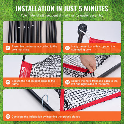 VEVOR Golf Practice Hitting Net, Huge 10.8x7ft Golf Net, Personal Driving Range for Indoor Outdoor Use, Portable Home Golf Aid Net with Solid Fiberglass Frame and Carry Bag, Gift for Men, Golf Lover