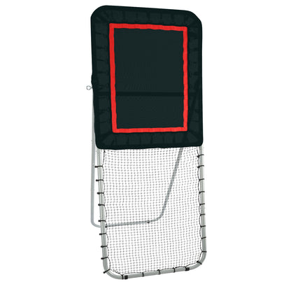 VEVOR Folding Lacrosse Rebounder for Backyard, 3x8 Ft Volleyball Bounce Back Net, Pitchback Throwback Baseball Softball Return Training Screen, Adjustable Angle Shooting Practice Training Wall, Black