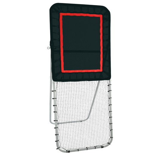 VEVOR Folding Lacrosse Rebounder for Backyard, 3x8 Ft Volleyball Bounce Back Net, Pitchback Throwback Baseball Softball Return Training Screen, Adjustable Angle Shooting Practice Training Wall, Black