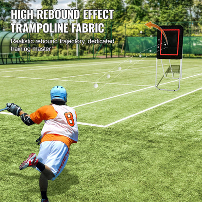 VEVOR Folding Lacrosse Rebounder for Backyard, 3x4 Ft Volleyball Bounce Back Net, Pitchback Throwback Baseball Softball Return Training Screen, Adjustable Angle Shooting Practice Training Wall, Black